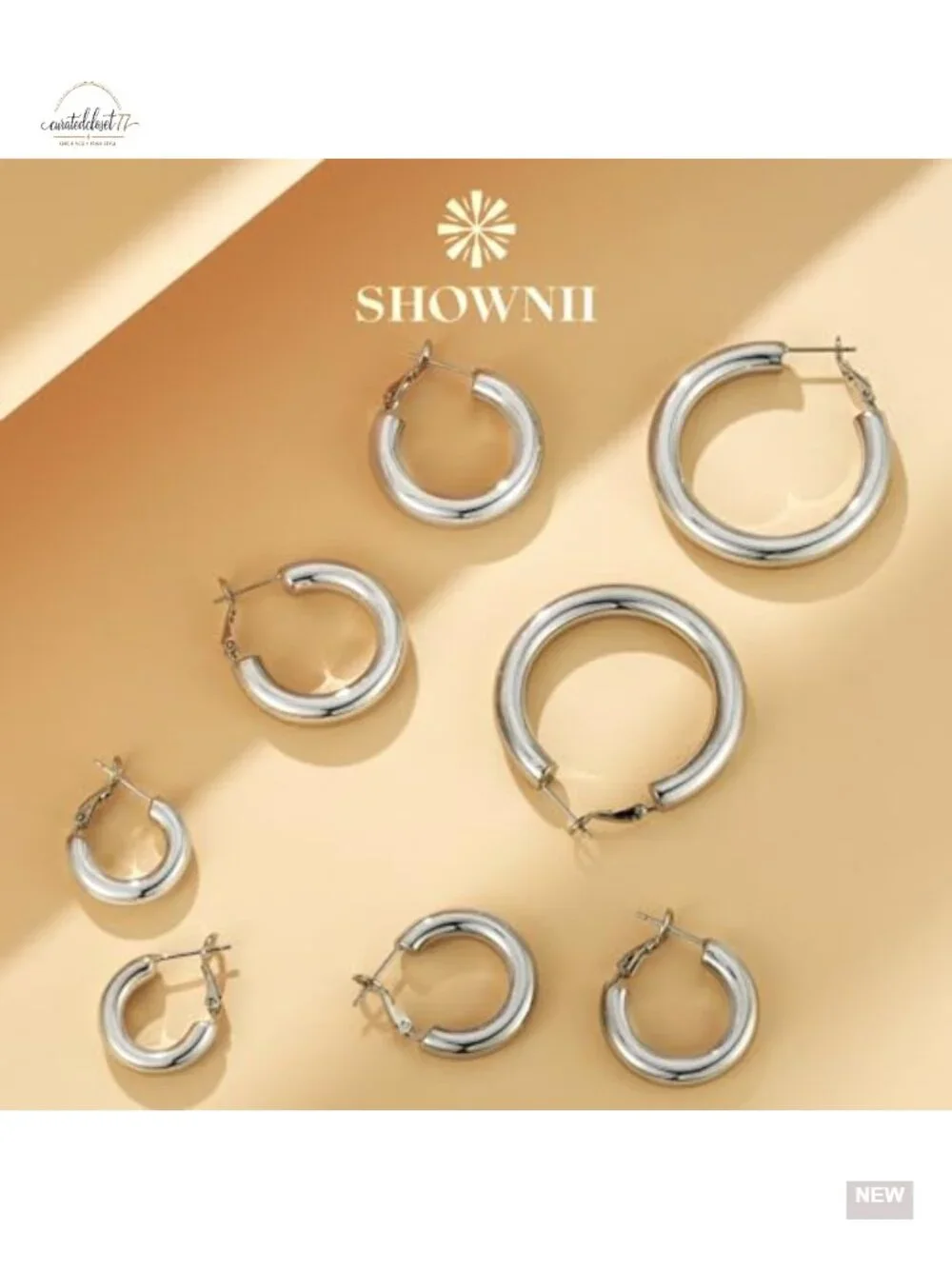 Chunky Hoop Earrings 14K Gold Plated - Lightweight Hollow Tube Thick Hoops